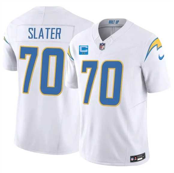 Men%27s Los Angeles Chargers #70 Rashawn Slater White 2026 F.U.S.E. 2-Star C Patch Vapor Limited Stitched Jersey Dzhi