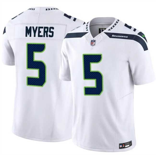 Men%27s Seattle Seahawks #5 Jason Myers White 2025 F.U.S.E. Vapor Untouchable Limited Stitched Jersey Dzhi