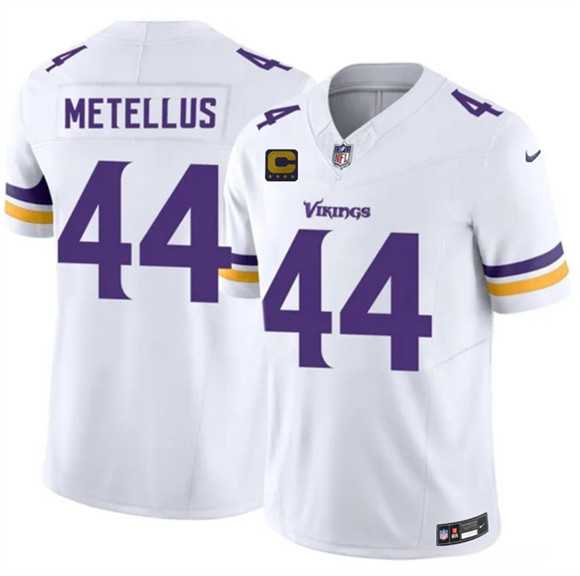 Men%27s Minnesota Vikings #44 Josh Metellus White 2026 F.U.S.E. 4-Star C Patch Vapor Untouchable Limited Stitched Jersey Dzhi