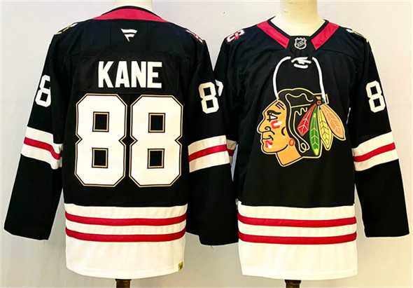 Men%27s Chicago Blackhawks #88 Patrick Kane Black Stitched Hockey Jersey