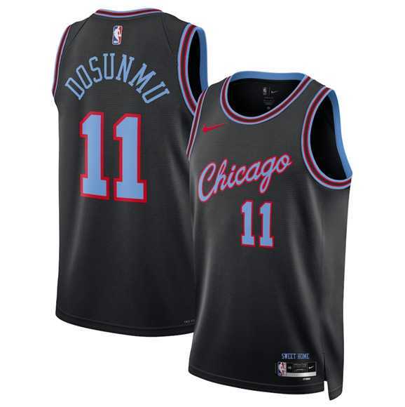 Men%27s Chicago Bulls #11 Ayo Dosunmu Black 2025-26 City Edition Swingman Stitched Jersey Dzhi