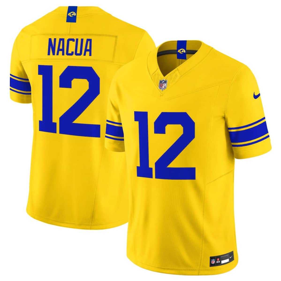Men%27s Los Angeles Rams #12 Puka Nacua Yellow 2026 F.U.S.E. Vapor Limited Stitched Jersey Dzhi