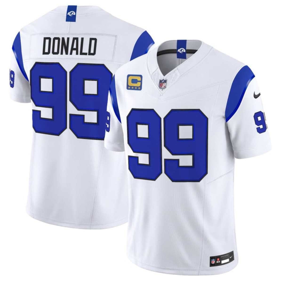 Men%27s Los Angeles Rams #99 Aaron Donald White 2026 F.U.S.E. With 4- Star C Patch Vapor Limited Stitched Jersey Dzhi