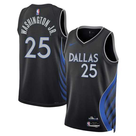 Men%27s Dallas Mavericks #25 P.J. Washington Black 2025-26 City Edition Stitched Jersey Dzhi