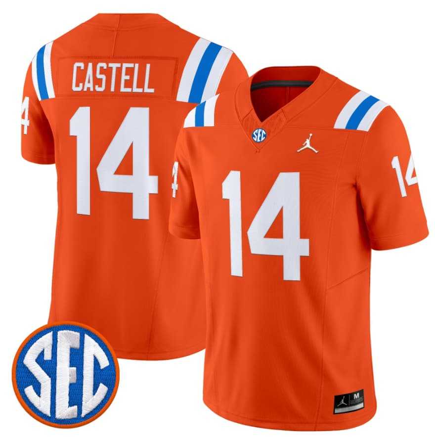 Men%27s Florida Gators #14 Jordan Castell Orange %271960s Throwback%27 F.U.S.E. Vapor Limited Stitched Jersey Dzhi