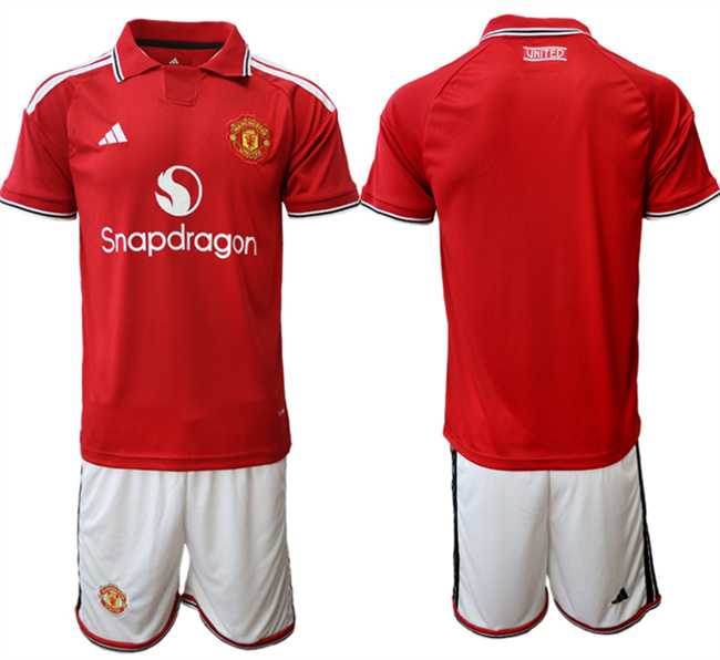 Men%27s Manchester United Custom 2026-27 Red Home Soccer Jersey Suit