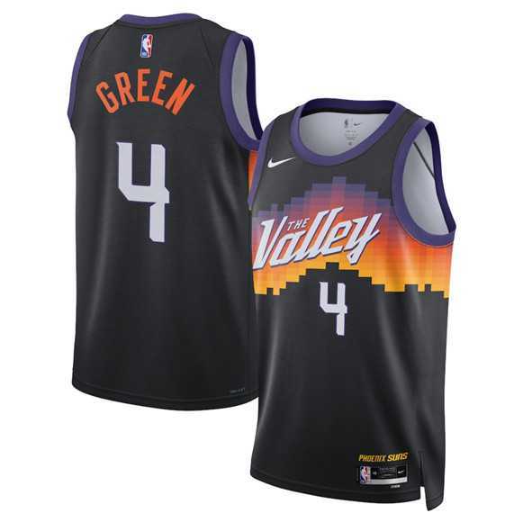 Men%27s Phoenix Suns #4 Jalen Green Black 2025-26 City Edition Stitched Jersey Dzhi