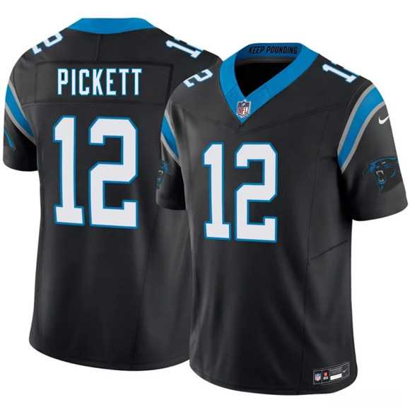 Men%27s Carolina Panthers #12 Kenny Pickett Black 2026 F.U.S.E. Vapor Limited Stitched Jersey