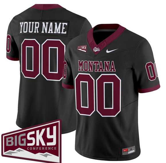Men%27s Montana Grizzlies Active Player Custom Black 2025 F.U.S.E. Big Sky Patch Vapor Limited V1 Stitched Jersey