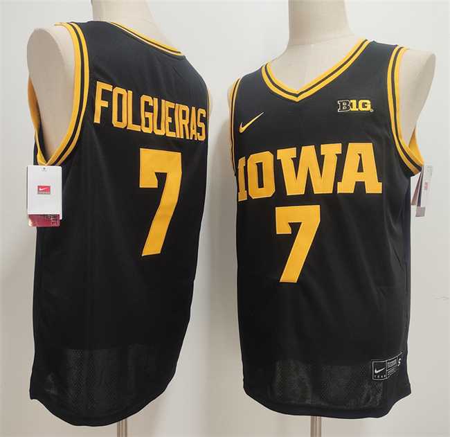 Men%27s Iowa Hawkeyes #7 Alvaro Folgueiras Black Stitched Jersey
