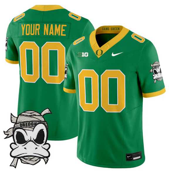Men%27s Oregon Ducks Active Player Custom Green 2025 F.U.S.E. Mummy Duck Vapor Limited V1 Stitched Jersey
