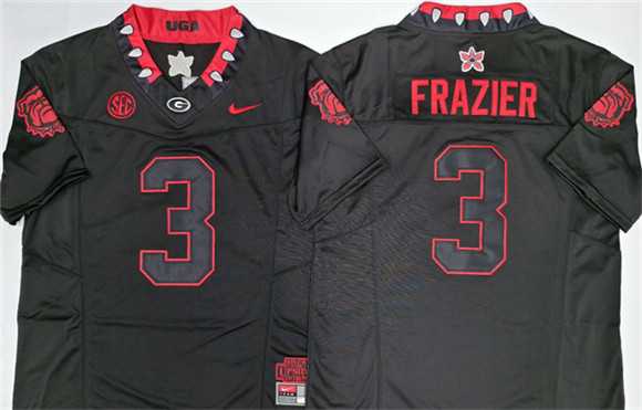 Men%27s Georgia Bulldogs #3 Nate Frazier Black 2026 F.U.S.E. Stitched Jersey