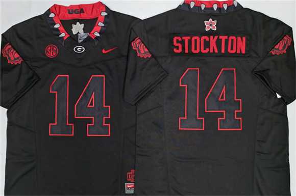 Men%27s Georgia Bulldogs #14 Gunner Stockton White 2026 F.U.S.E. Stitched Jersey