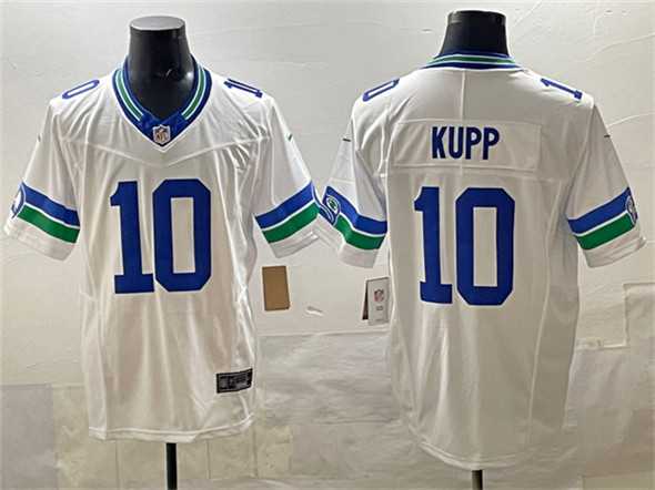 Men%27s Seattle Seahawks #10 Cooper Kupp White F.U.S.E. Throwback Vapor Limited Stitched Jersey