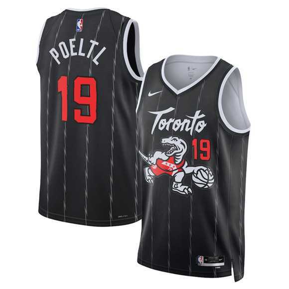 Men%27s Toronto Raptors #19 Jakob Poeltl Black 2025-26 City Edition Stitched Jersey Dzhi