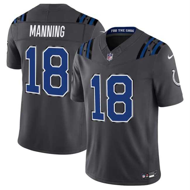 Men%27s Indianapolis Colts #18 Peyton Manning Dark Gray 2026 F.U.S.E. Rivalries Collection Limited Stitched Jersey Dzhi