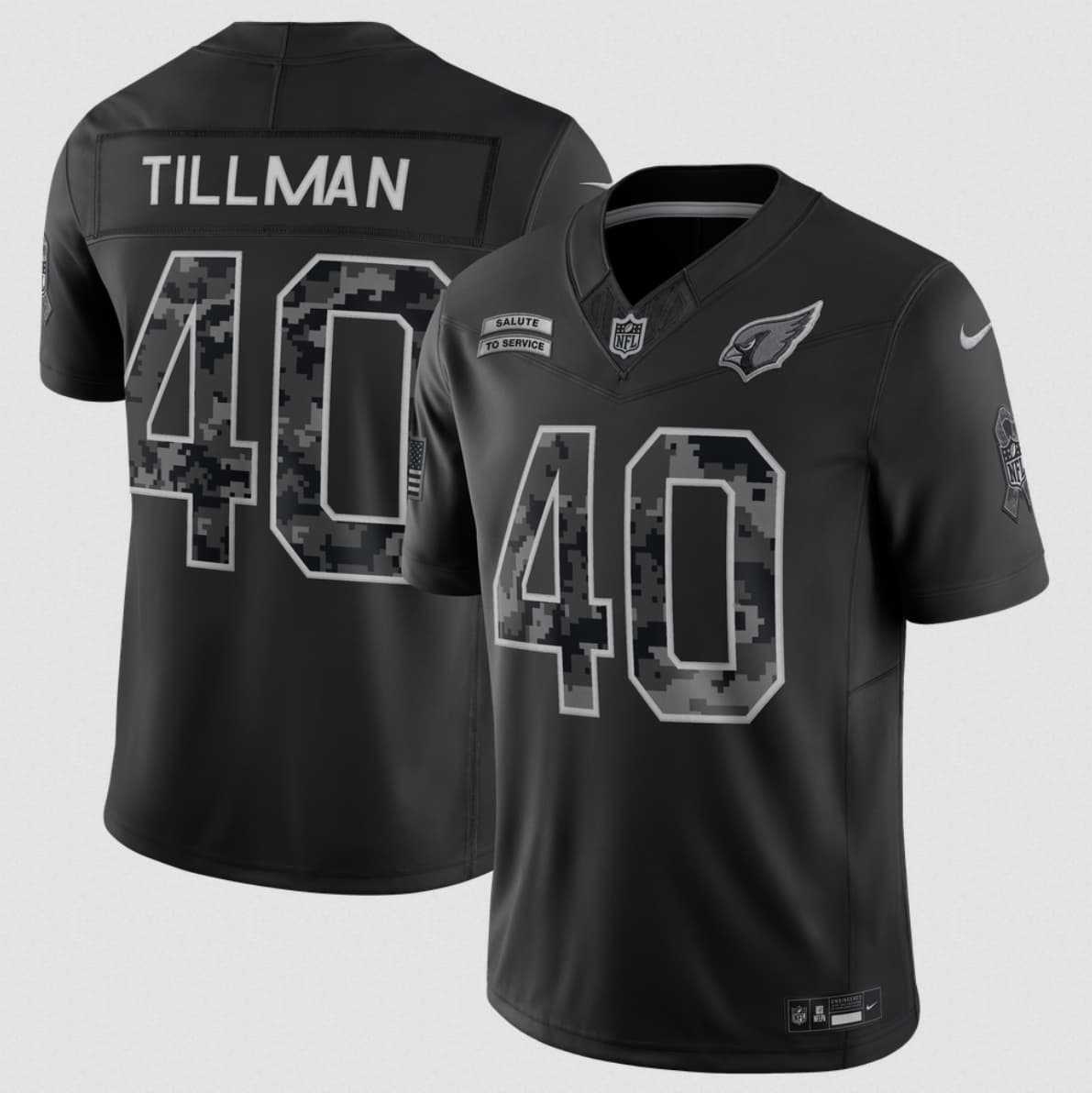 Men%27s Arizona Cardinals #40 Pat Tillman Black 2026 F.U.S.E. Salute to Service Limited Stitched Jersey