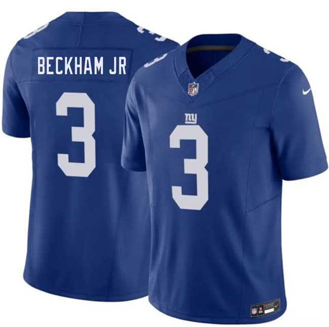 Men%27s New York Giants #3 Odell Beckham Jr Blue 2026 F.U.S.E. Vapor Untouchable Limited Stitched Jersey Dzhi