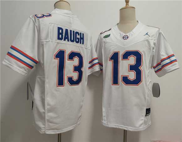 Men%27s Florida Gators #13 Jadan Baugh White F.U.S.E. Stitched Jersey
