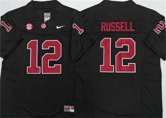 Men%27s Alabama Crimson Tide #12 Keelon Russell Black 2026 F.U.S.E Stitched Jersey