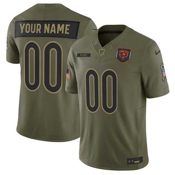 Men%27s Chicago Bears Active Player Custom Olive 2025 F.U.S.E. Salute to Service Limited Stitched Jersey