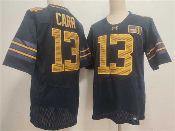 Men%27s Notre Dame Fighting Irish #13 CJ Carr Navy 2026 Shamrock Series Stitched Jersey