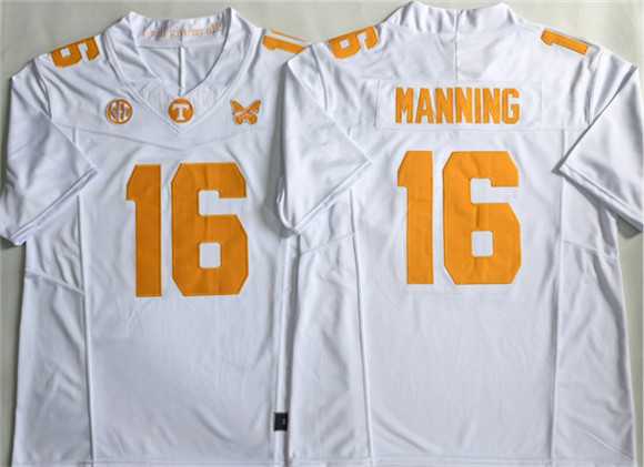 Men%27s Tennessee Volunteers #16 Peyton Manning White F.U.S.E. Stitched Jersey