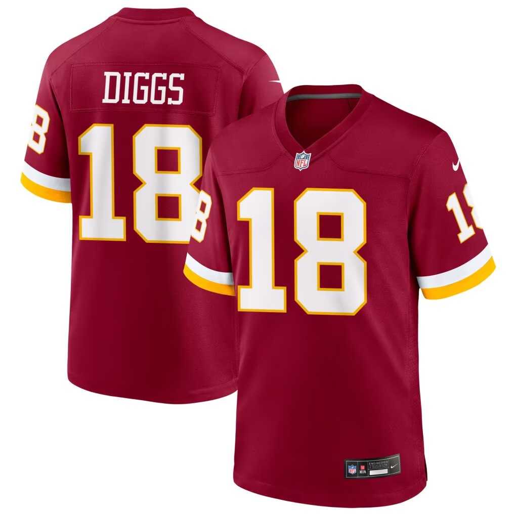 Men%27s Washington Commanders #18 Stephon Diggs Red 2026 Vapor Limited Stitched Jersey Dzhi