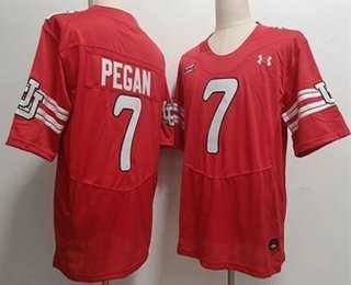 Men%27s Utah Utes #7 Braden Pegan Red Retro College Throwback Jersey
