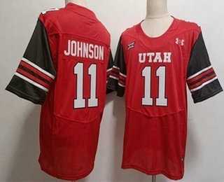 Men%27s Utah Utes #11 Ricky Johnson Red College Jersey