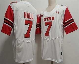 Men%27s Utah Utes #7 Johnathan Hall White College Jersey