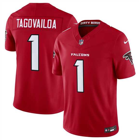 Men%27s Atlanta Falcons #1 Tua Tagovailoa Red 2026 New F.U.S.E. Vapor Untouchable Limited Stitched Jersey Dzhi