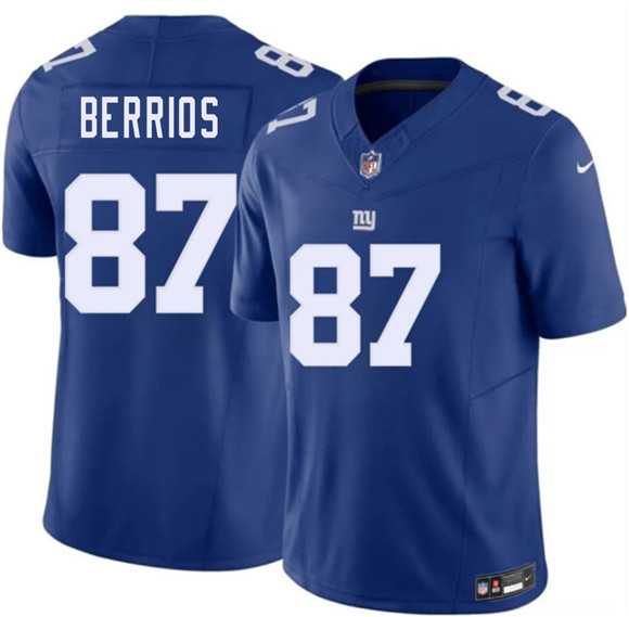 Men%27s New York Giants #87 Braxton Berrios Blue 2026 F.U.S.E. Vapor Untouchable Limited Stitched Jersey Dzhi