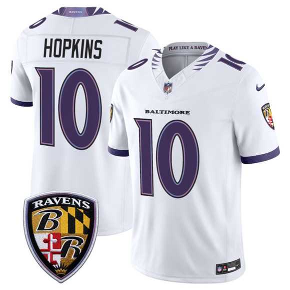 Men%27s Baltimore Ravens #10 DeAndre Hopkins White 2026 F.U.S.E. Vapor Limited Stitched Jersey Dzhi