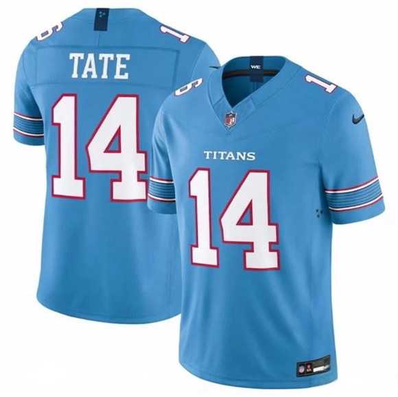 Men%27s Tennessee Titans #14 Carnell Tate Light Blue 2026 F.U.S.E. Vapor Limited Stitched Jersey Dzhi