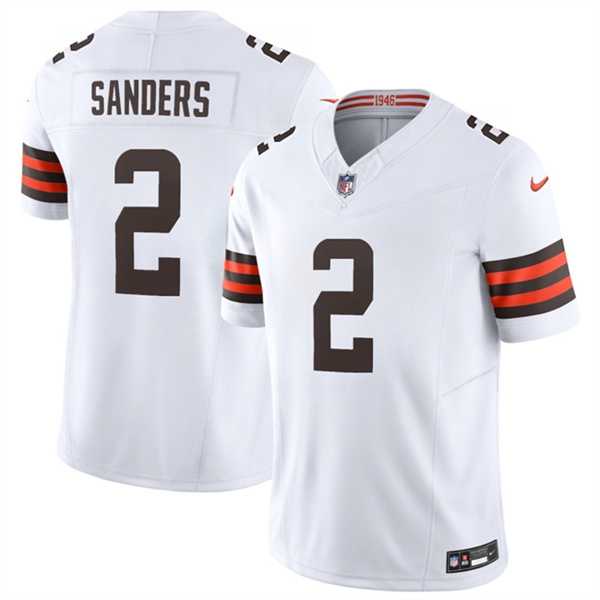 Men%27s Cleveland Browns #2 Shedeur Sanders White 2026 F.U.S.E. Vapor Limited Stitched Jersey Dzhi