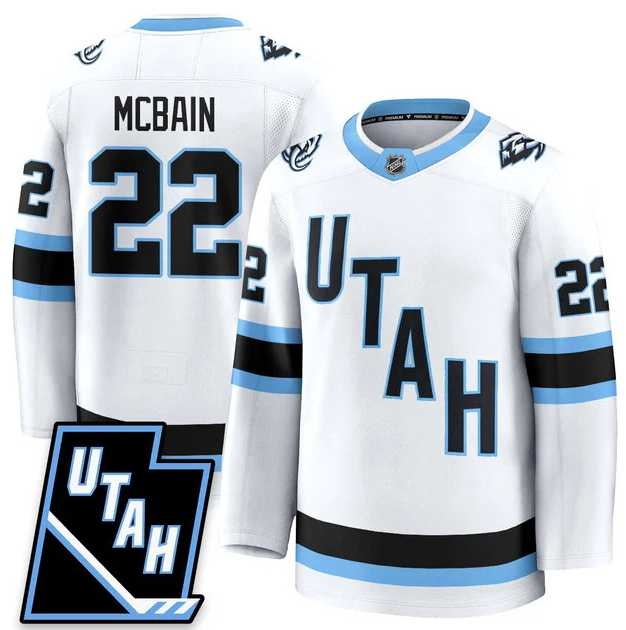 Men%27s Utah Hockey Mammoth #22 Jack McBain 2025 Limited All Stitched White Jersey Dzhi