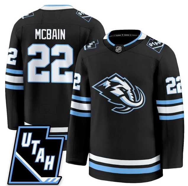 Men%27s Utah Hockey Mammoth #22 Jack McBain 2025 Limited All Stitched Black Jersey Dzhi