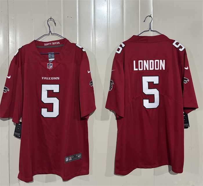 Men%27s Atlanta Falcons #5 Drake London Red 2026 New Vapor Untouchable Limited Stitched Jersey