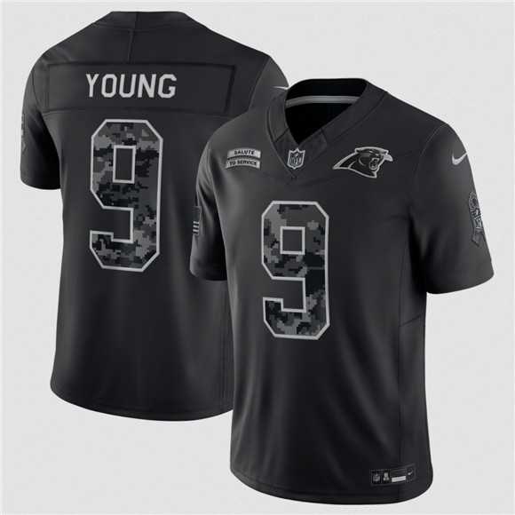 Men%27s Carolina Panthers #9 Bryce Young Black F.U.S.E. 2026 Salute to Service Limited Stitched Jersey