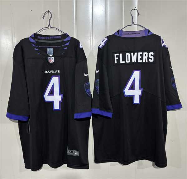 Men%27s Baltimore Ravens #4 Zay Flowers Black 2026 Alternate Vapor Limited Stitched Jersey