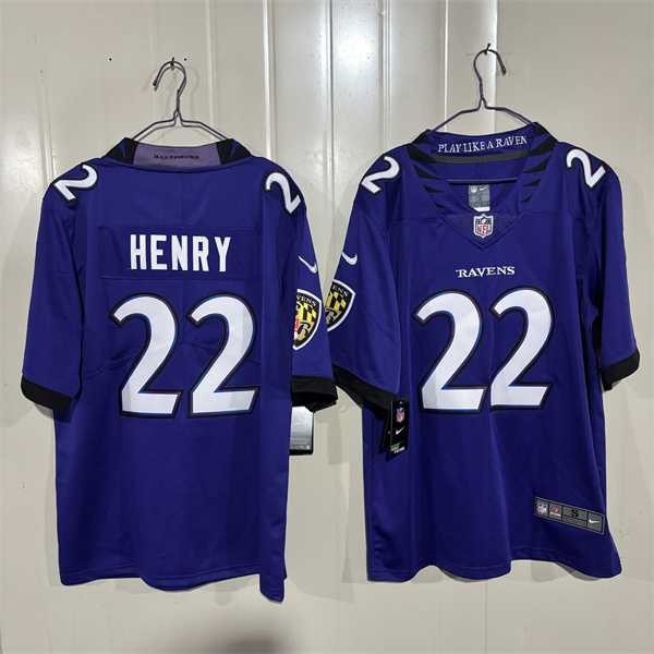 Men%27s Baltimore Ravens #22 Derrick Henry Purple 2026 Alternate Vapor Limited Stitched Jersey