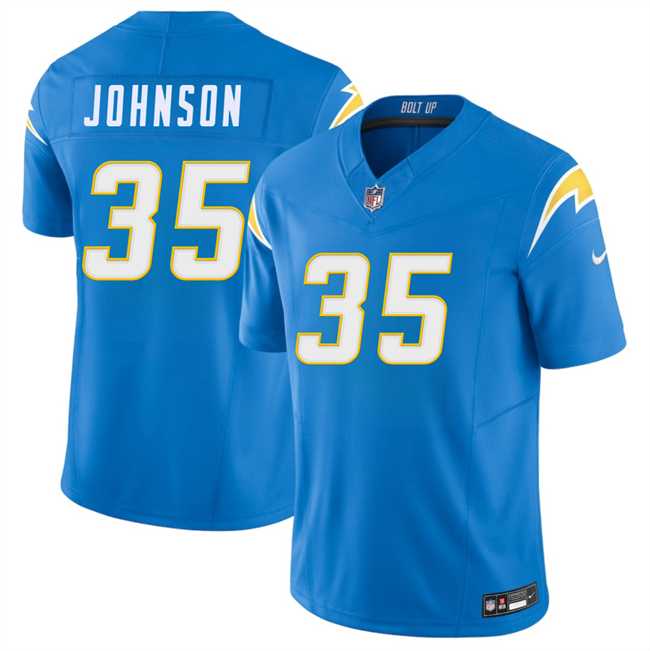 Men%27s Los Angeles Chargers #35 Amar Johnson Blue 2026 F.U.S.E. Vapor Limited Stitched Jersey Dzhi