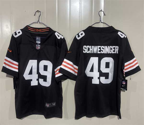 Men%27s Cleveland Browns #49 Carson Schwesinger Brown 2026 Vapor Limited Stitched Jersey
