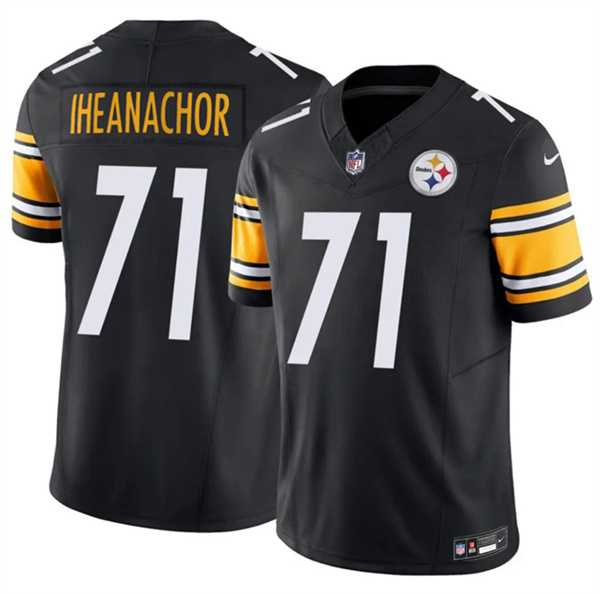 Men%27s Pittsburgh Steelers #71 Max Iheanachor Black 2026 Draft F.U.S.E. Vapor Limited Stitched Jersey Dzhi