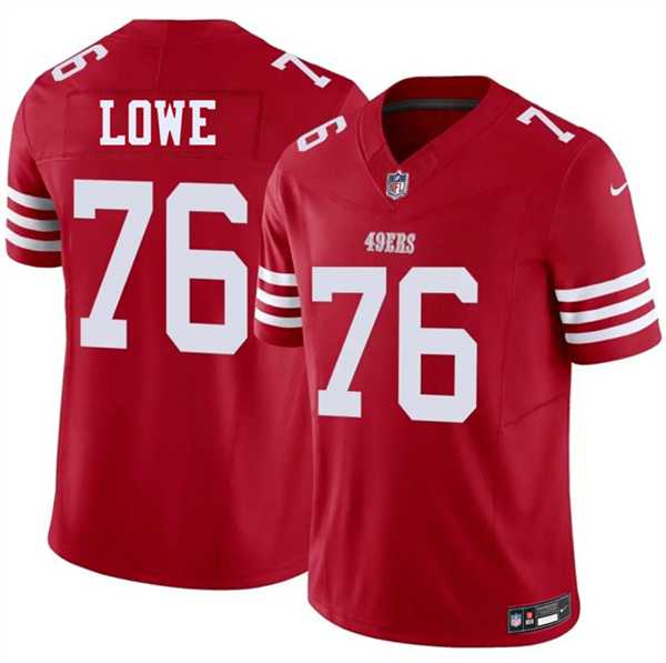 Men%27s San Francisco 49ers #76 Vederian Lowe Red 2026 F.U.S.E. Vapor Untouchable Limited Stitched Jersey Dzhi