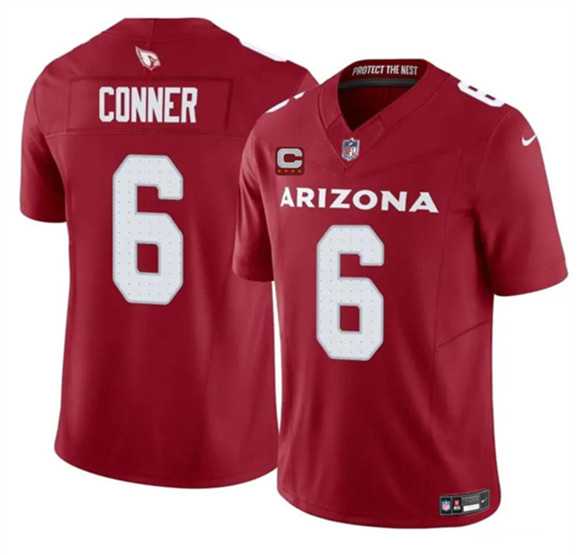 Men%27s Arizona Cardinals #6 James Conner Red 2025 F.U.S.E. With 4-Star C Patch Vapor Untouchable Limited Stitched Jersey Dzhi