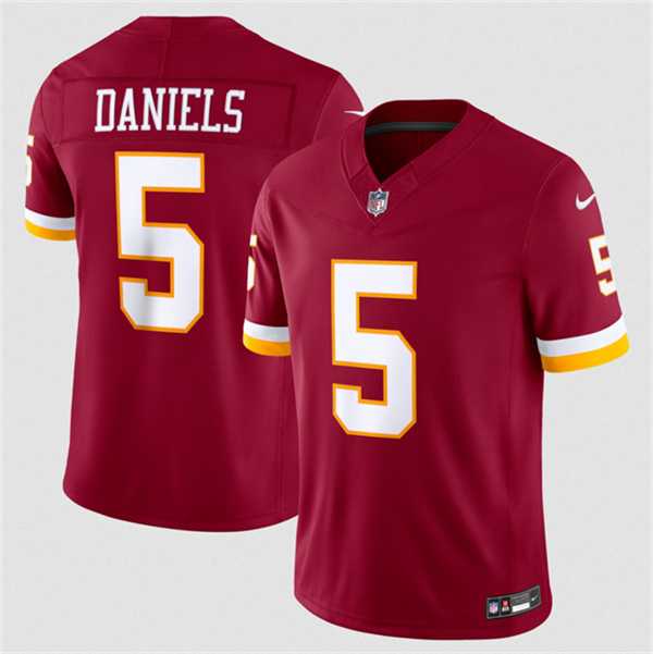 Men%27s Washington Commanders #5 Jayden Daniels Burgundy 2026 F.U.S.E. Vapor Limited Stitched Jersey Dzhi