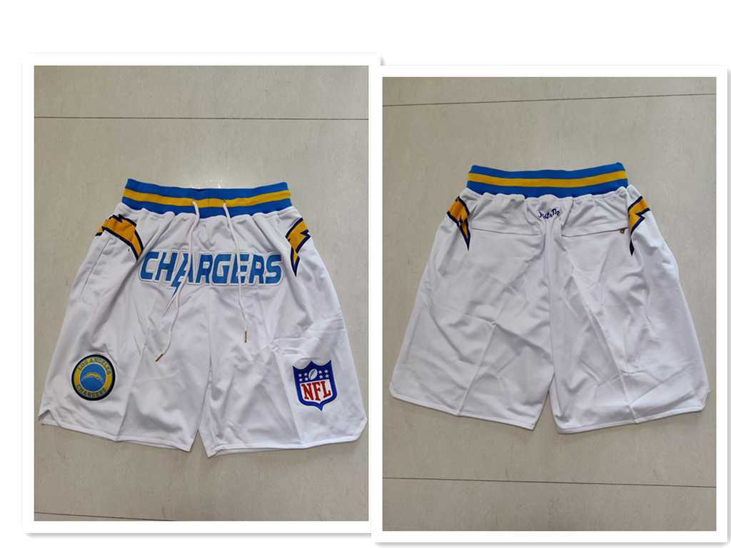 Men%27s Los Angeles Chargers White Just Don Swingman Shorts (Run Small)