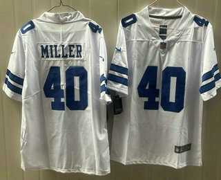 Men%27s Dallas Cowboys #40 Von Miller Limited White Vapor Jersey